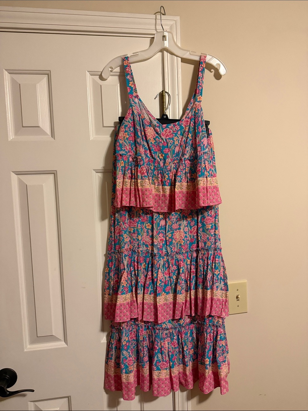 ANTHRO Women’s Tiered Floral Maxi Skirt Set - Pink & Blue